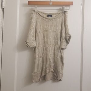 Beige Loose Knit Crop Top